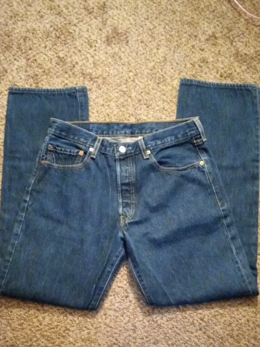 Men's 501 Levi's Dark Blue Straight Leg Jeans